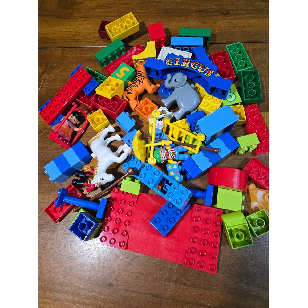 LEGO Duplo Big Circus Lot Animals Figures Elephant Tiger Horse Baseplate